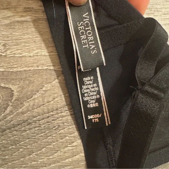 Victoria's Secret Black Floral Mesh Bra 34F - Picture 5 of 9